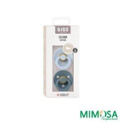 BIBS 2 SUCETTE COLOUR BLEU-STEEL 0-6MOIS